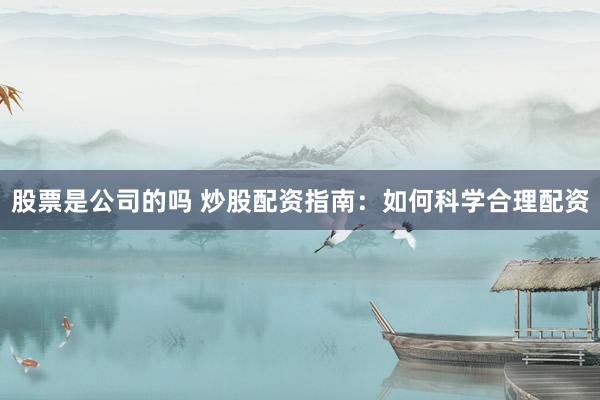 股票是公司的吗 炒股配资指南：如何科学合理配资